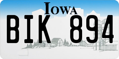 IA license plate BIK894