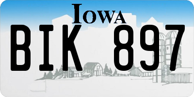 IA license plate BIK897