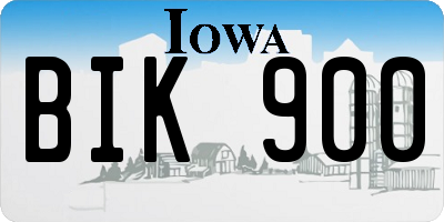 IA license plate BIK900