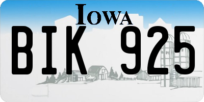 IA license plate BIK925