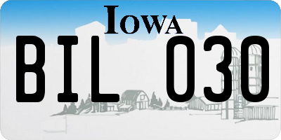 IA license plate BIL030