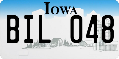 IA license plate BIL048