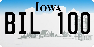 IA license plate BIL100