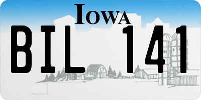 IA license plate BIL141