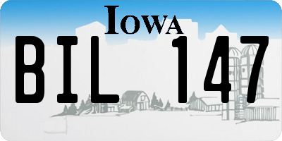 IA license plate BIL147