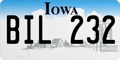 IA license plate BIL232