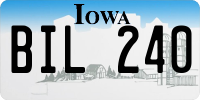 IA license plate BIL240