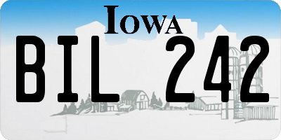 IA license plate BIL242
