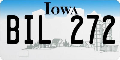 IA license plate BIL272