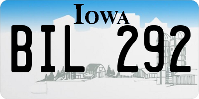IA license plate BIL292
