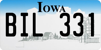 IA license plate BIL331