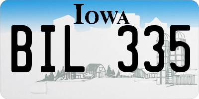 IA license plate BIL335