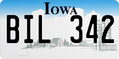 IA license plate BIL342