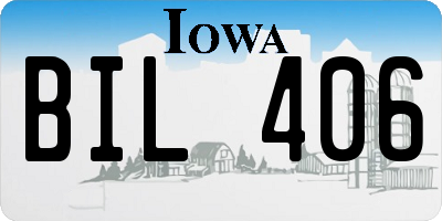 IA license plate BIL406