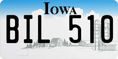 IA license plate BIL510