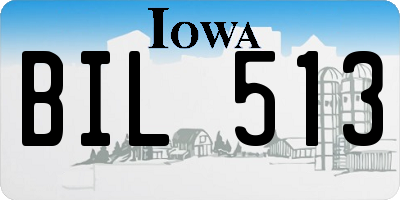 IA license plate BIL513