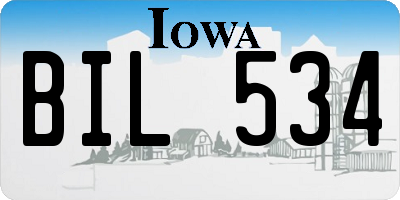 IA license plate BIL534