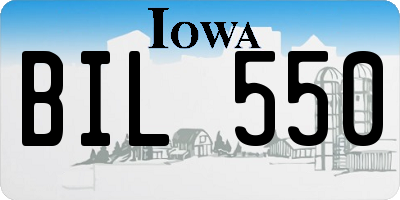 IA license plate BIL550
