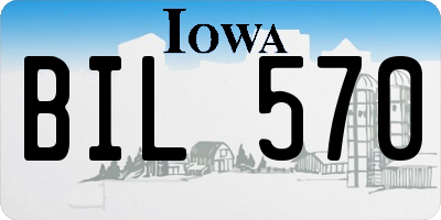 IA license plate BIL570