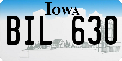 IA license plate BIL630