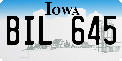 IA license plate BIL645