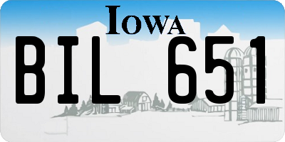 IA license plate BIL651
