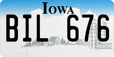 IA license plate BIL676