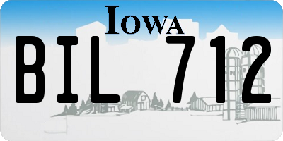 IA license plate BIL712