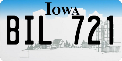 IA license plate BIL721