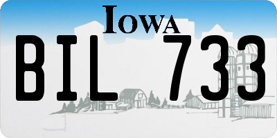 IA license plate BIL733