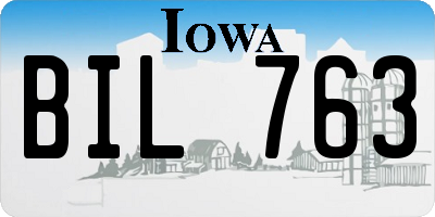 IA license plate BIL763