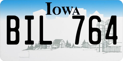 IA license plate BIL764
