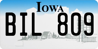 IA license plate BIL809