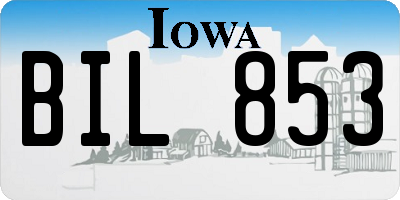 IA license plate BIL853