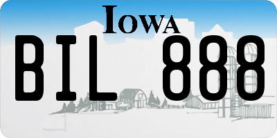IA license plate BIL888