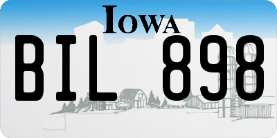 IA license plate BIL898