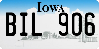 IA license plate BIL906