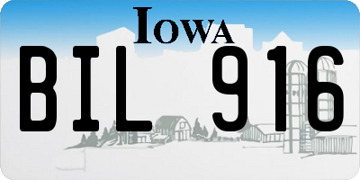 IA license plate BIL916
