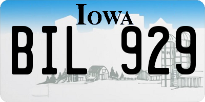 IA license plate BIL929