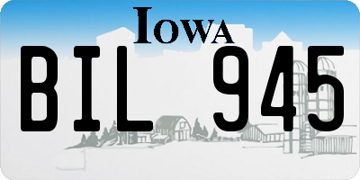 IA license plate BIL945