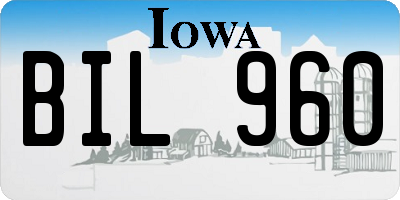 IA license plate BIL960