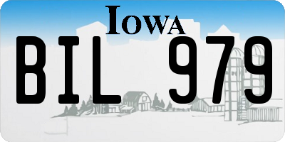 IA license plate BIL979