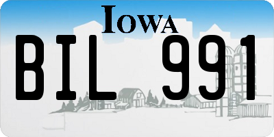 IA license plate BIL991