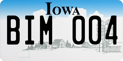 IA license plate BIM004