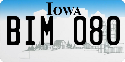 IA license plate BIM080