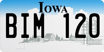 IA license plate BIM120