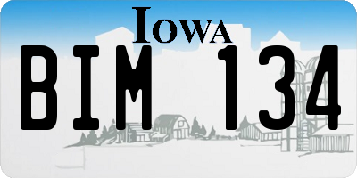 IA license plate BIM134