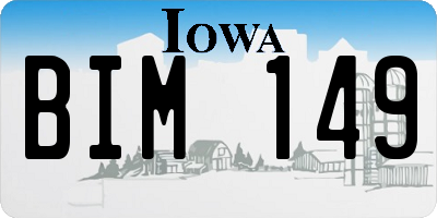 IA license plate BIM149