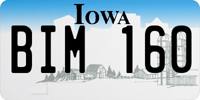 IA license plate BIM160