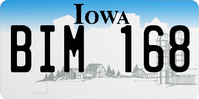 IA license plate BIM168